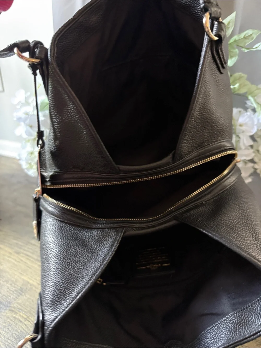Coach Black Patchwork Leather & Suede Shoulder Bag